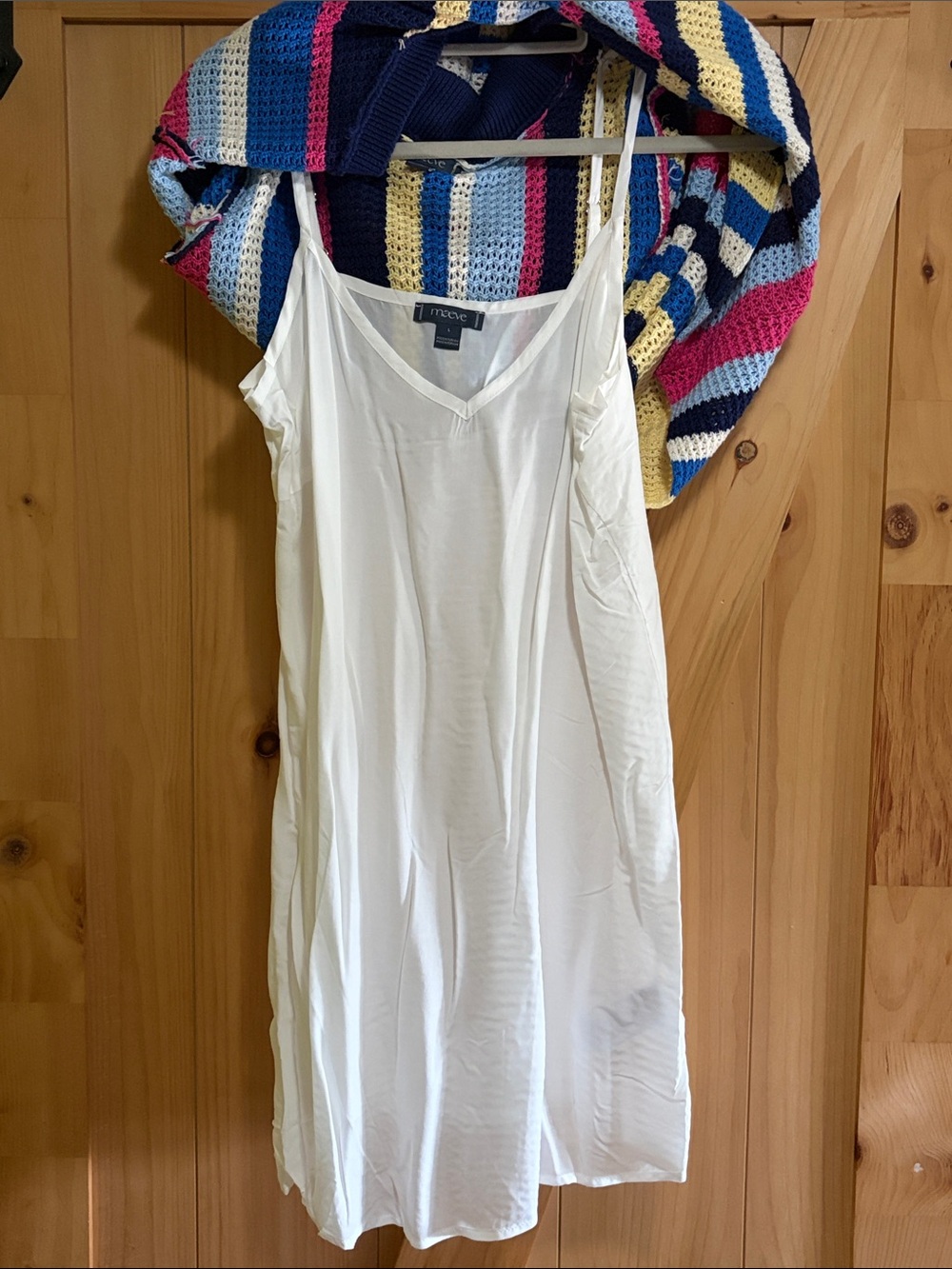 Maeve Striped Crochet Polo Mini Dress in Navy, Light Blue, Yellow & Pink - Picture 3 of 3